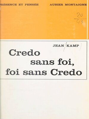 cover image of Credo sans foi, foi sans credo